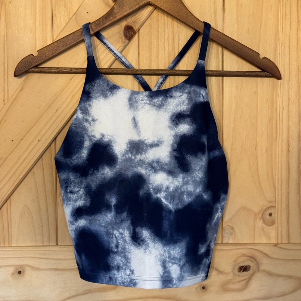 Old Navy Blue and White Tie-Dye Crop Top